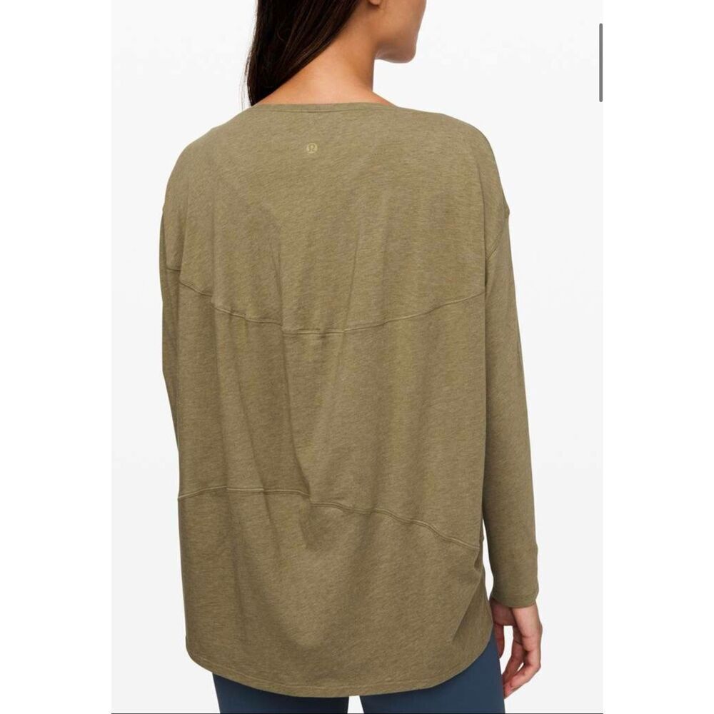 Lululemon Back In Action Long Sleeve Heathered Grape Leaf